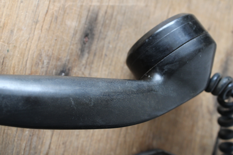 photo of 1930s vintage art deco black bakelite rotary dial telephone, movie or photo prop  #12