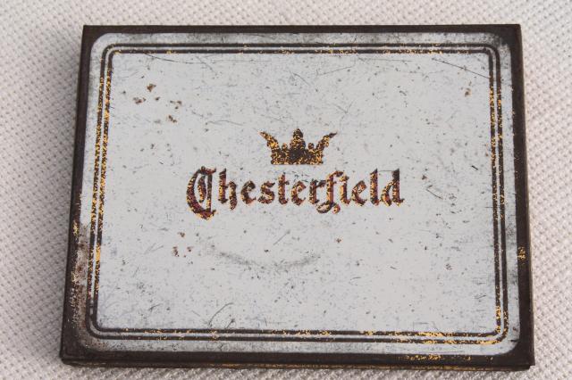 photo of 1930s vintage art deco cigarette tin, Chesterfield cigarettes #2