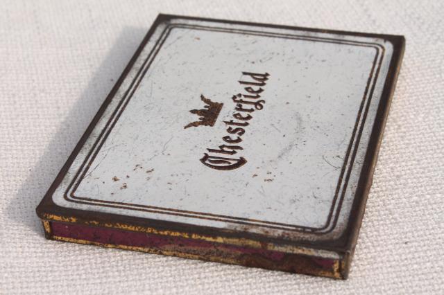 photo of 1930s vintage art deco cigarette tin, Chesterfield cigarettes #5