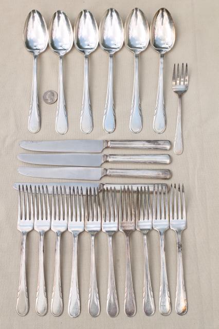 photo of 1930s vintage art deco silver plate flatware, R C Co Argyle silverware #1