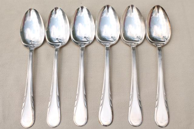 photo of 1930s vintage art deco silver plate flatware, R C Co Argyle silverware #4