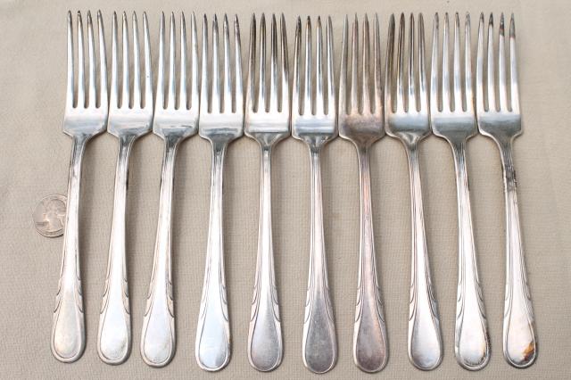 photo of 1930s vintage art deco silver plate flatware, R C Co Argyle silverware #5