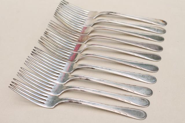 photo of 1930s vintage art deco silver plate flatware, R C Co Argyle silverware #6