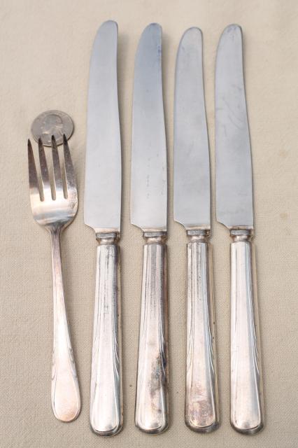 photo of 1930s vintage art deco silver plate flatware, R C Co Argyle silverware #7