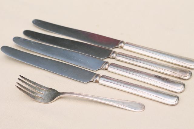 photo of 1930s vintage art deco silver plate flatware, R C Co Argyle silverware #8