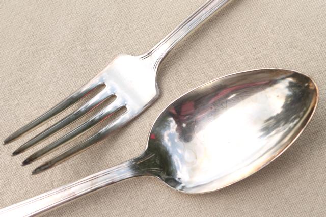 photo of 1930s vintage art deco silver plate flatware, R C Co Argyle silverware #10