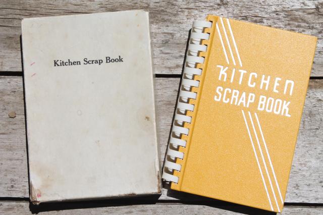 photo of 1930s vintage blank book for recipes & clippings, deco Kitchen Scrapbook cook book #2