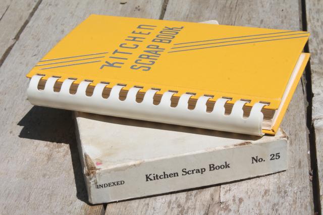 photo of 1930s vintage blank book for recipes & clippings, deco Kitchen Scrapbook cook book #7
