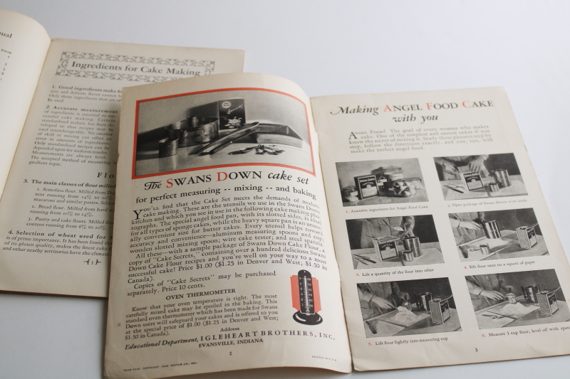 photo of 1930s vintage booklet Swans Down Cake Manual Handbook of Baking depression era cookbook  #5