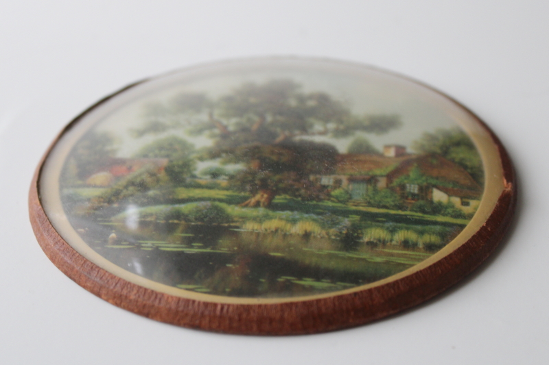 photo of 1930s vintage bubble dome glass print miniature cottage garden picture, cottagecore wall art #3