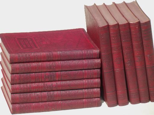 photo of 1930s vintage business books library in red faux leather, for altered art? #1