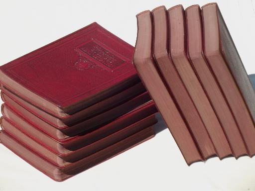 photo of 1930s vintage business books library in red faux leather, for altered art? #2