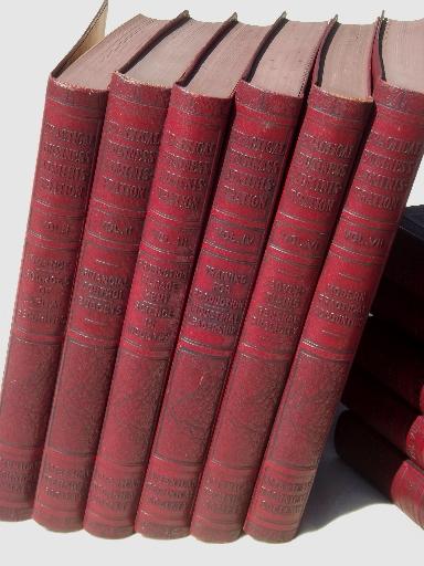 photo of 1930s vintage business books library in red faux leather, for altered art? #9