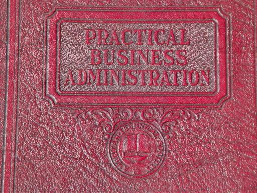 photo of 1930s vintage business books library in red faux leather, for altered art? #10