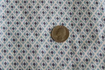 1930s vintage cotton fabric w/ blue & black print, depression era quilting material