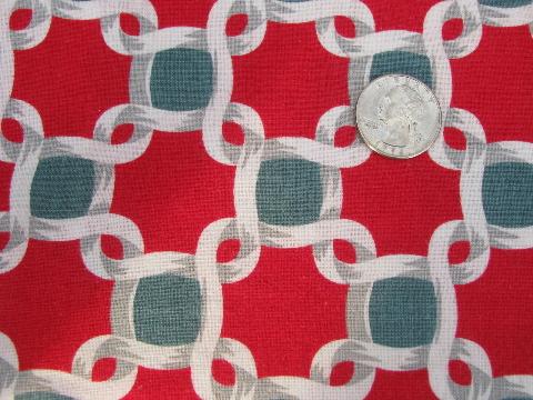 photo of 1930s vintage cotton print feedsack fabric, still sewn as feed sack #1