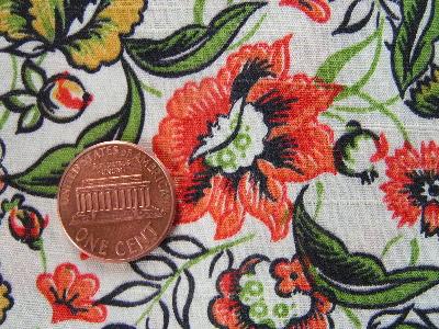 photo of 1930's vintage cotton/rayon floral fabric #2