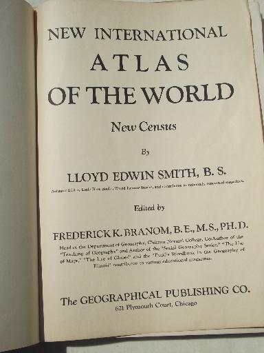photo of 1930s vintage international atlas, photos & 68 pages of world maps in color #4