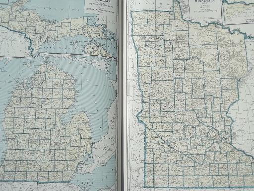 photo of 1930s vintage international atlas, photos & 68 pages of world maps in color #9
