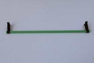 catalog photo of 1930s vintage jadite green glass towel bar, wall mount rod for art deco kitchen or bath