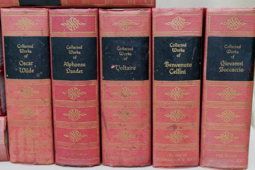 photo of 1930s vintage library of the classics, hard bound books of collected great works #5