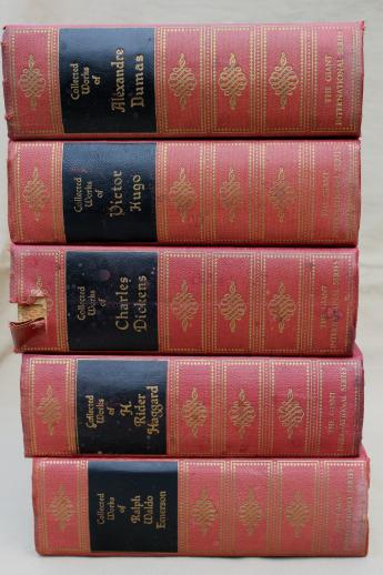 photo of 1930s vintage library of the classics, hard bound books of collected great works #8