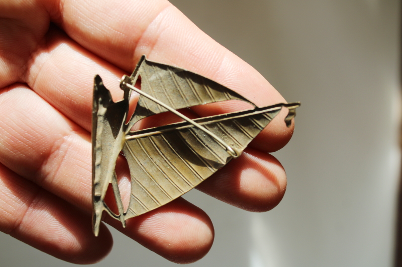 photo of 1930s vintage metal brooch, art deco sailboat pin nautical sailing boat yacht club style  #3