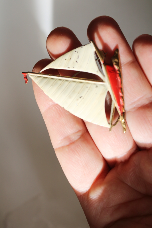 photo of 1930s vintage metal brooch, art deco sailboat pin nautical sailing boat yacht club style  #4