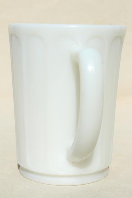 photo of 1930s vintage milk glass pitcher, Hazel Atlas ribbon pattern depression glass #3