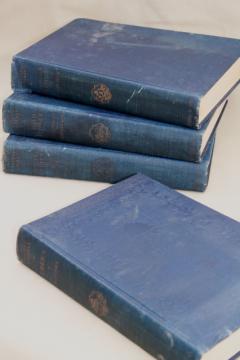 catalog photo of 1930s vintage natural history books w/ color plates, butterflies, trees, flower illustrations