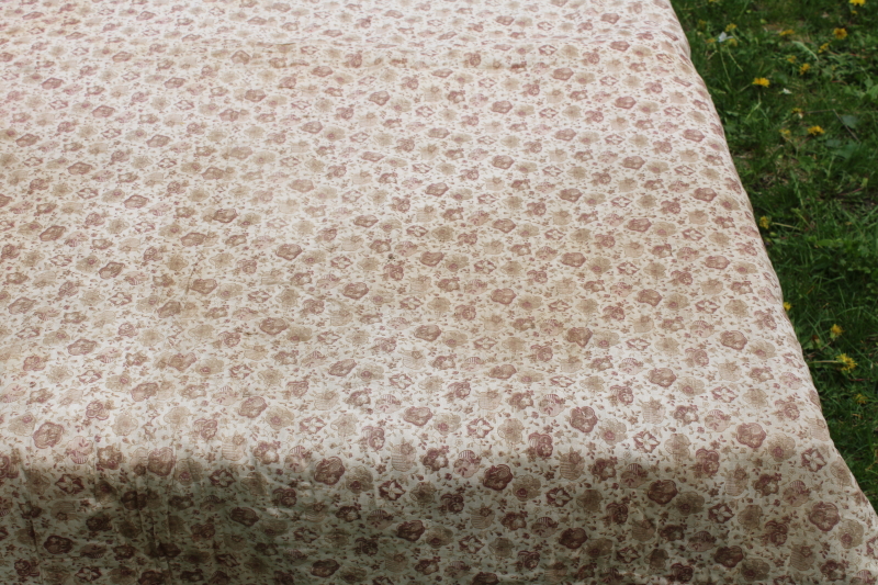 photo of 1930s vintage patchwork quilt, flower basket pieced prints cotton fabric feed sacks on orange  #6
