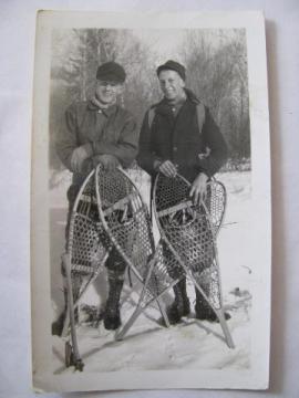 catalog photo of 1930s vintage photo, Wisconsin farmers w/ snowshoes