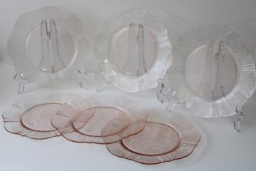 catalog photo of 1930s vintage pink depression glass plates set of 6, American Sweetheart MacBeth Evans