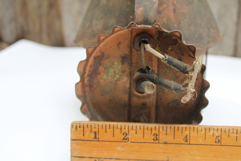 photo of 1930s vintage porch light wall mount copper lantern for Tudor witch cottage, arts & crafts bungalow  #4