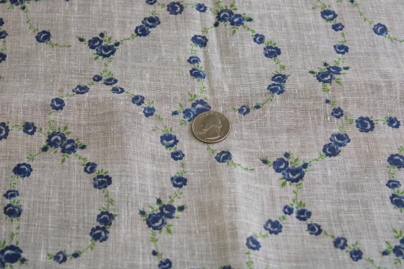 photo of 1930s vintage print cotton fabric light airy gauze or scrim, like cheesecloth #4