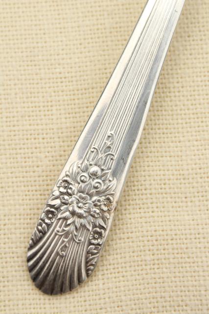 photo of 1930s vintage silver plate flatware, Marigold pattern Wm Rogers silverware #2