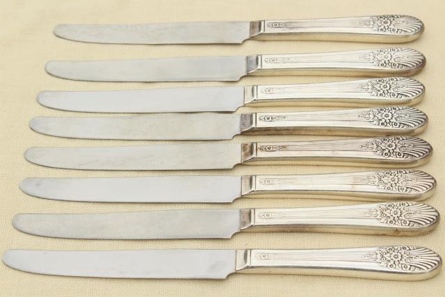 photo of 1930s vintage silver plate flatware, Marigold pattern Wm Rogers silverware #6