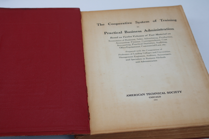 photo of 1930s vintage textbook Practical Business Administration, complete course in accounting, executive management #3