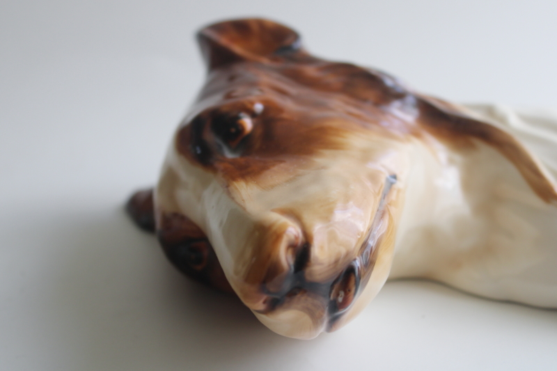 photo of 1930s vintage wall plaque, beautiful hand painted ceramic collie dog head profile  #4