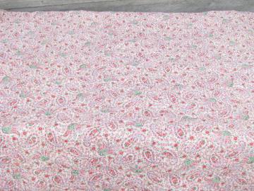 catalog photo of 1930s vintage whole cloth tied quilt, floral print cotton fabric