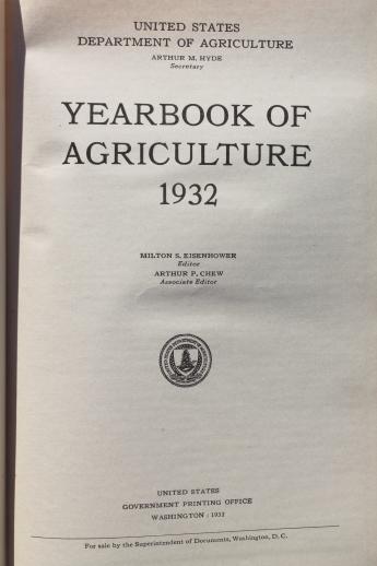 photo of 1932 US Department of Agriculture yearbook, vintage USDA farm year book  #2