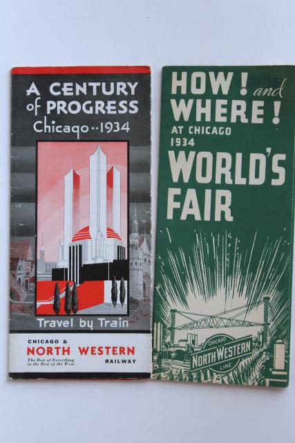 photo of 1933 1934 Century of Progress Chicago World's Fair paper ephemera, brochures #2