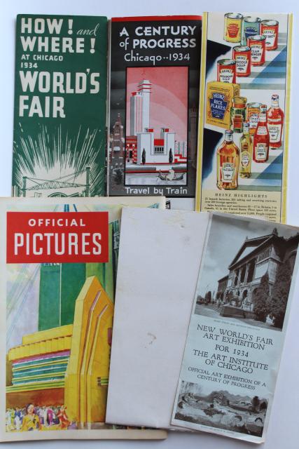 photo of 1933 1934 Century of Progress Chicago World's Fair paper ephemera, brochures #4