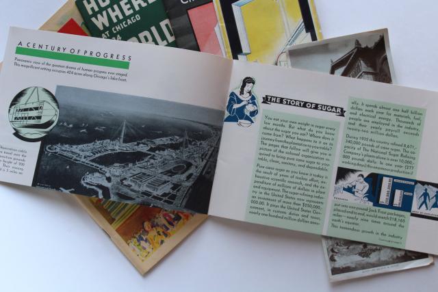 photo of 1933 1934 Century of Progress Chicago World's Fair paper ephemera, brochures #7