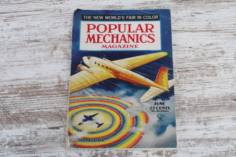 photo of 1934 vintage Popular Mechanics magazine w/ special section New York World's Fair #1
