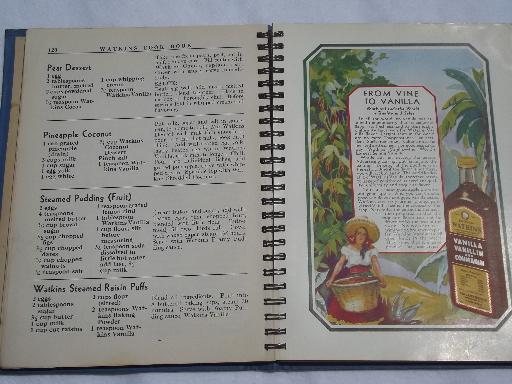 photo of 1938 Watkins Cook Book, depression vintage recipes, old advertising #4