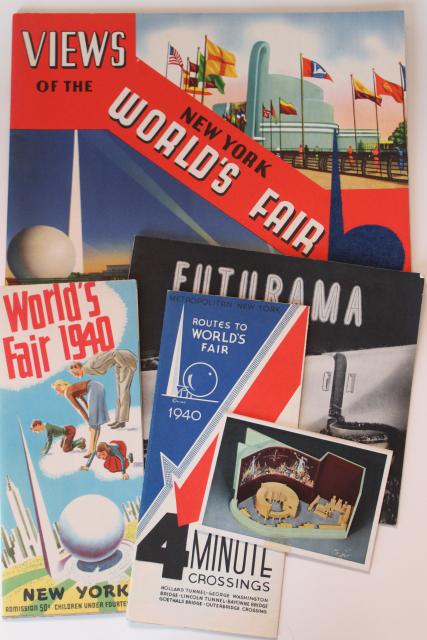 photo of 1939 1940 New York World's Fair paper ephemera, brochures, Futurama booklet etc. #1