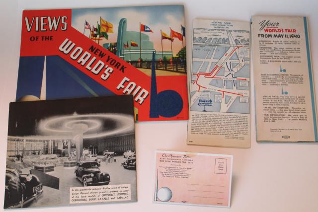 photo of 1939 1940 New York World's Fair paper ephemera, brochures, Futurama booklet etc. #3