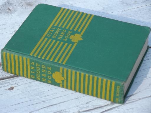 photo of 1940 vintage Girl Scout Handbook, 1946 edition scouting guide book #1