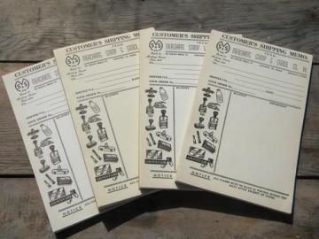 catalog photo of 1940/1950s vintage sign and stencil company advertising order pads w/graphics